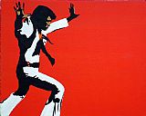 Famous Red Paintings - king elvis on red